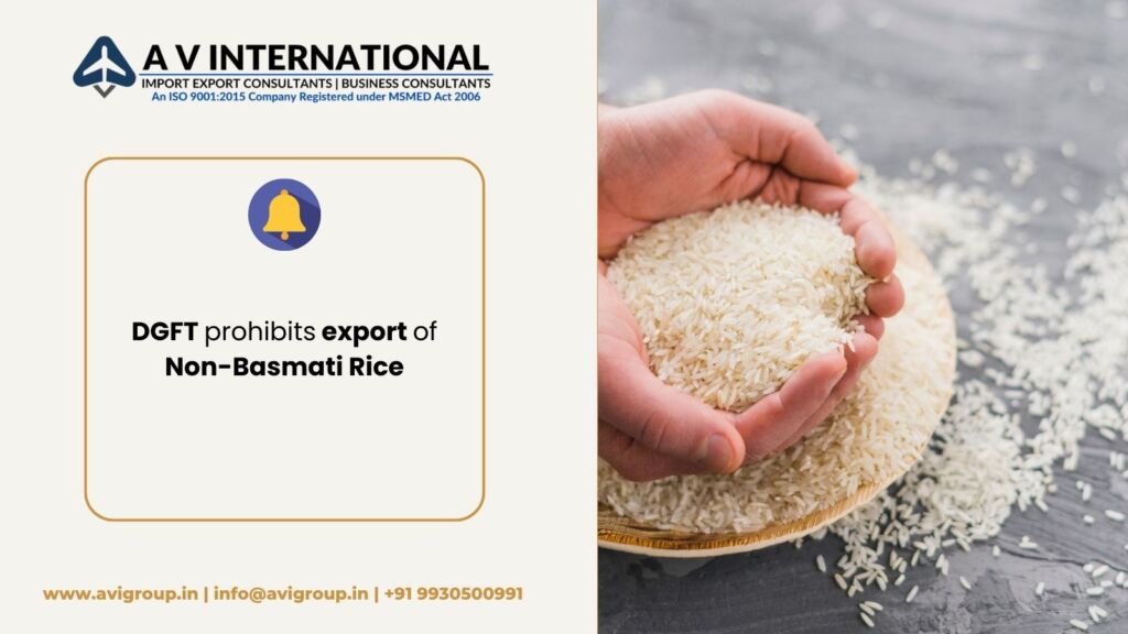 DGFT prohibits export of Non-Basmati Rice