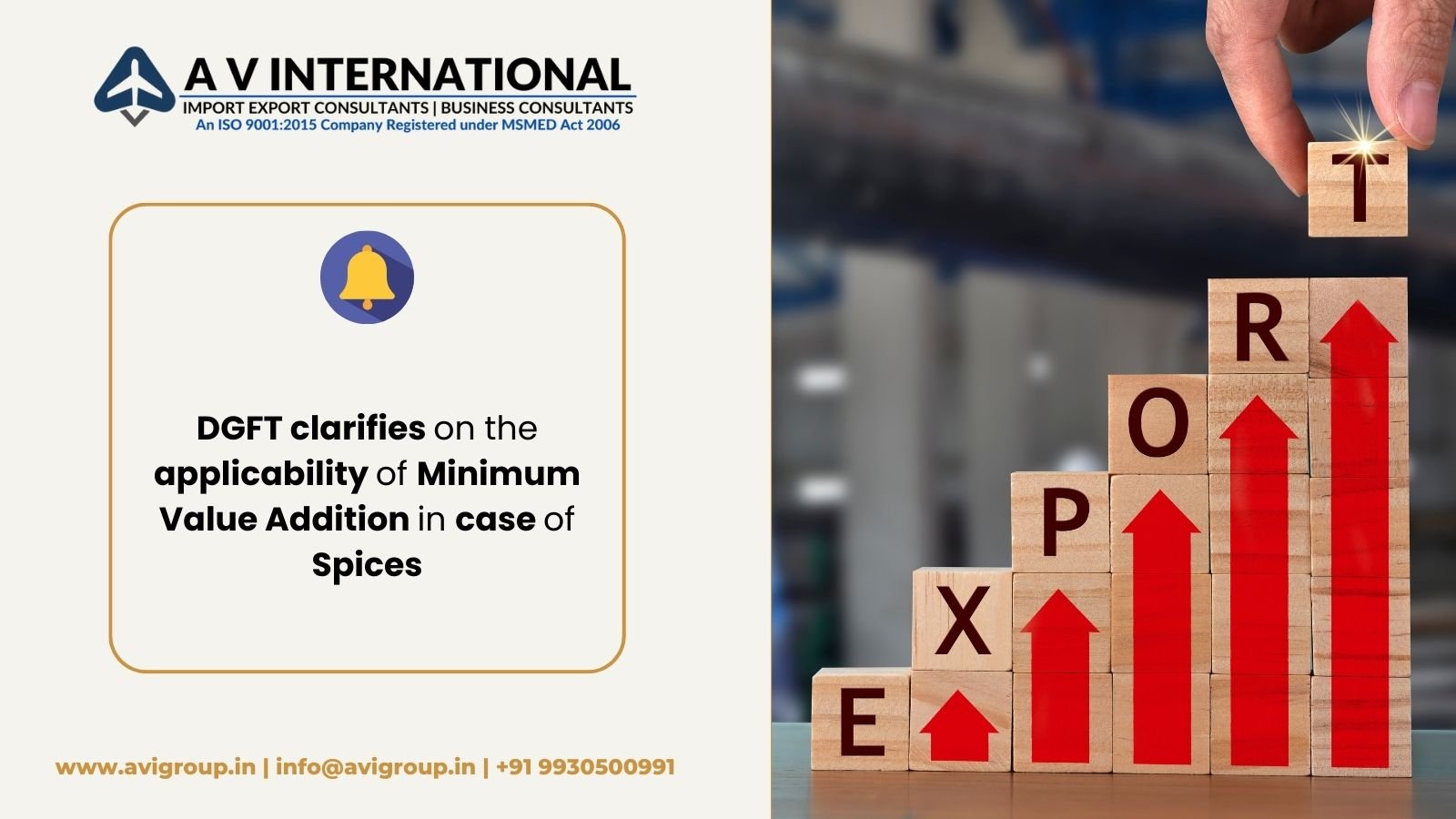 DGFT clarifies on Minimum Value Addition in case of Spices