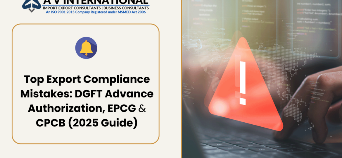 Top Export Compliance Mistakes: DGFT Advance Authorization, EPCG & CPCB (2025 Guide)