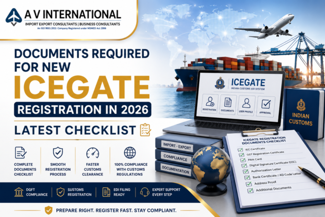 Latest documents checklist for new ICEGATE registration in India for import export compliance
