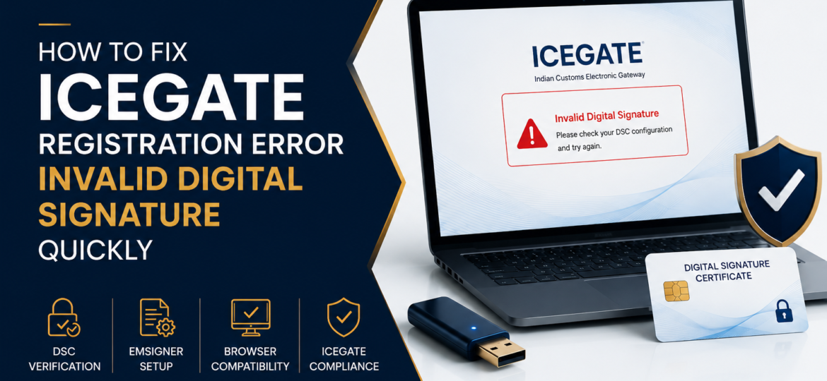 How to Fix ICEGATE Registration Error Invalid Digital Signature Quickly