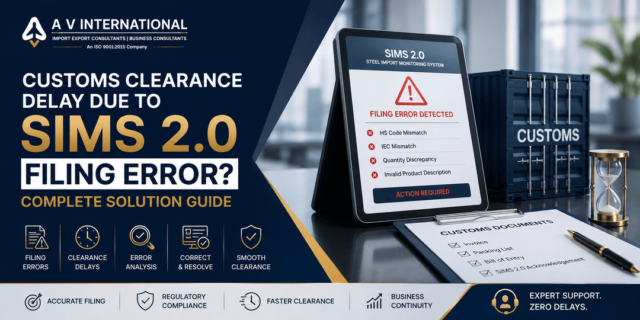 Customs clearance delay due to SIMS 2.0 filing error solution guide for DGFT compliance