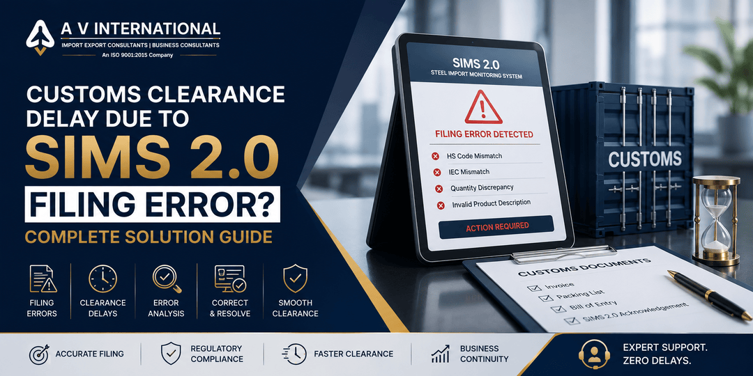 Customs clearance delay due to SIMS 2.0 filing error solution guide for DGFT compliance