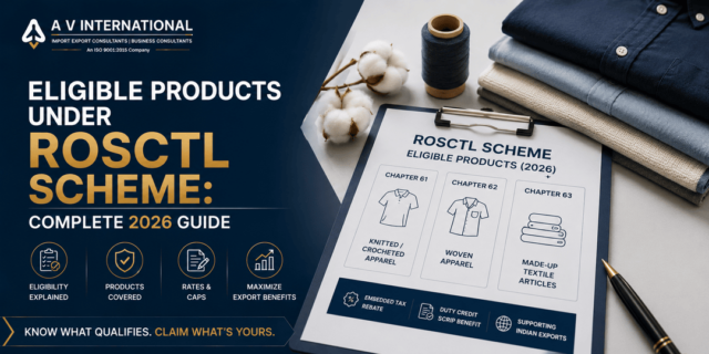 Eligible products under ROSCTL Scheme 2026 including apparel, garments and made-up textile products