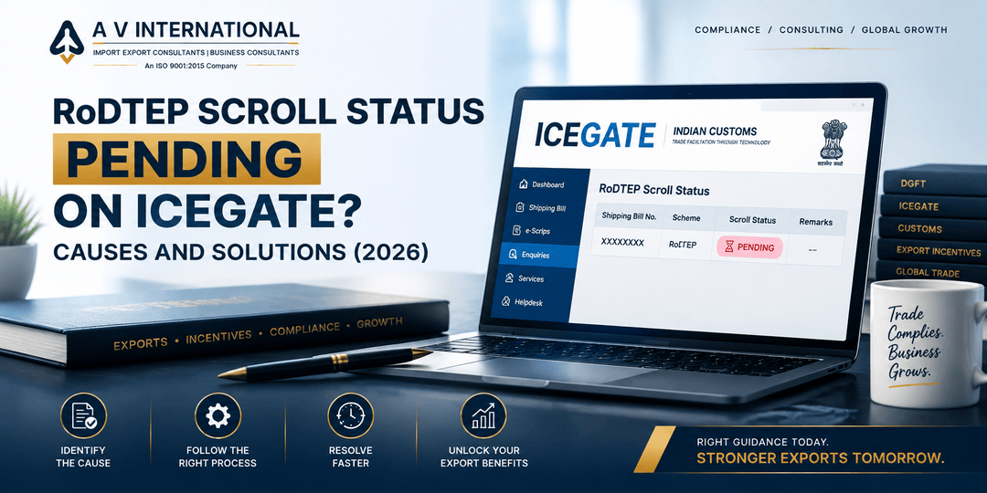 RoDTEP scroll status pending on ICEGATE causes and solutions for exporters in 2026