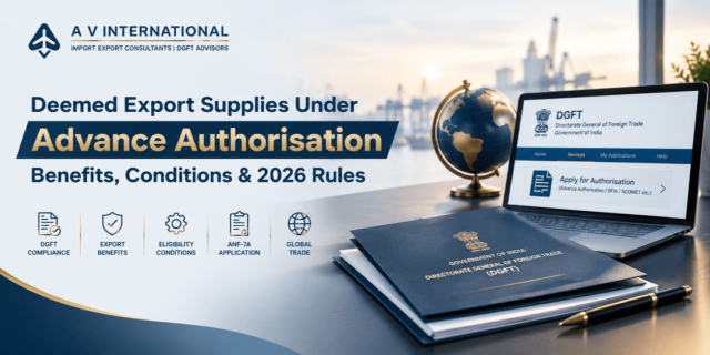 Deemed export supplies under Advance Authorisation with DGFT compliance documents and benefits