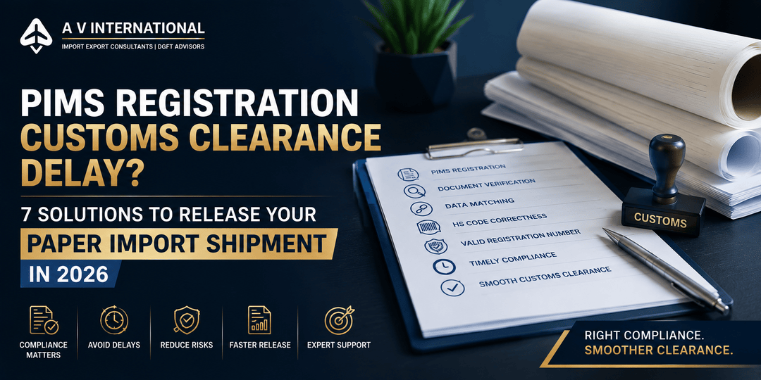 PIMS registration customs clearance delay solutions for paper import shipments in India 2026
