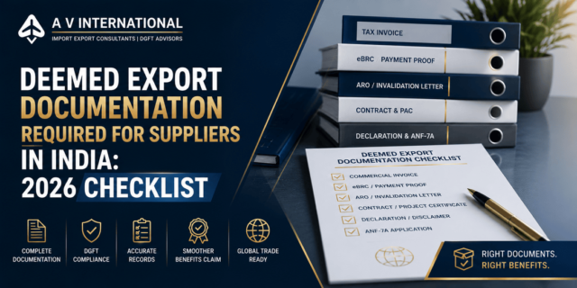 Deemed Export Documentation Required for Suppliers in India: 2026 Checklist
