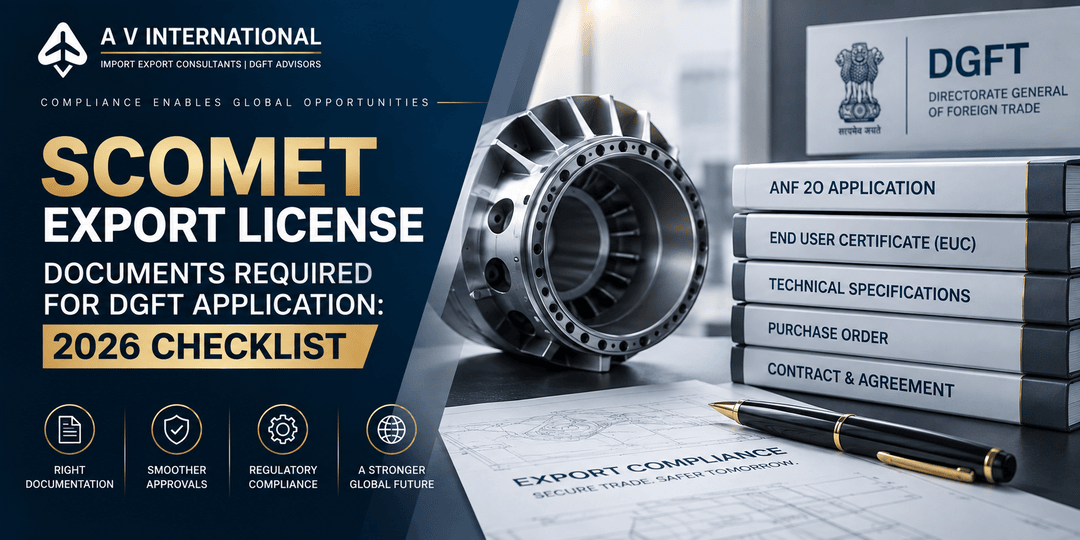 SCOMET export licence documents required for DGFT application 2026 checklist