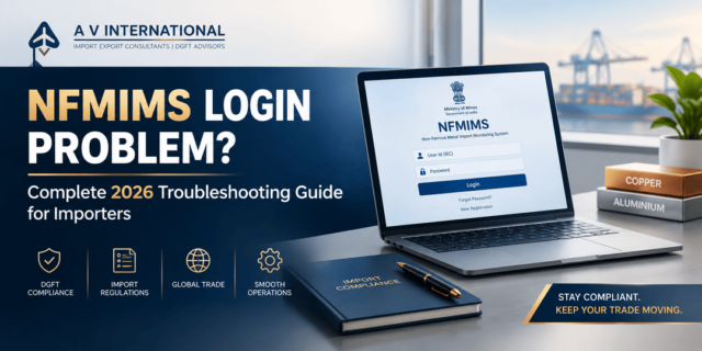 NFMIMS login problem and troubleshooting guide for copper and aluminium importers in India 2026